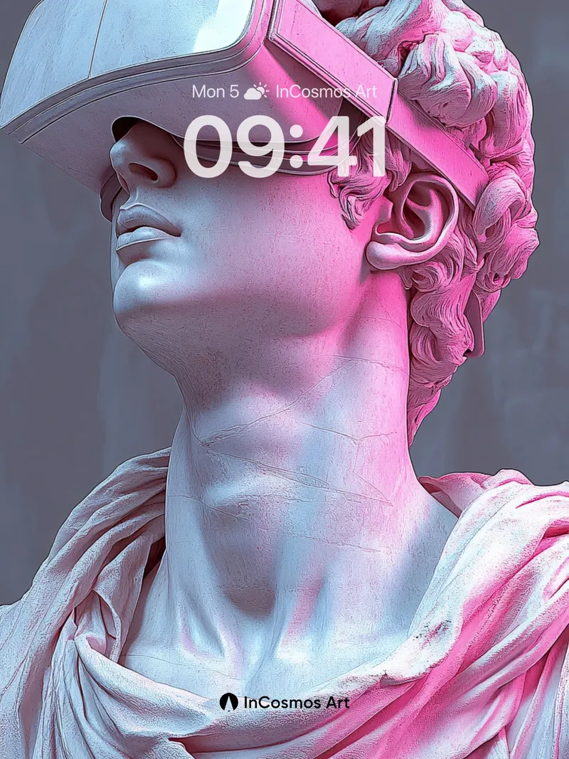 Serene Marble Reverie Wallpaper with VR Gaze
