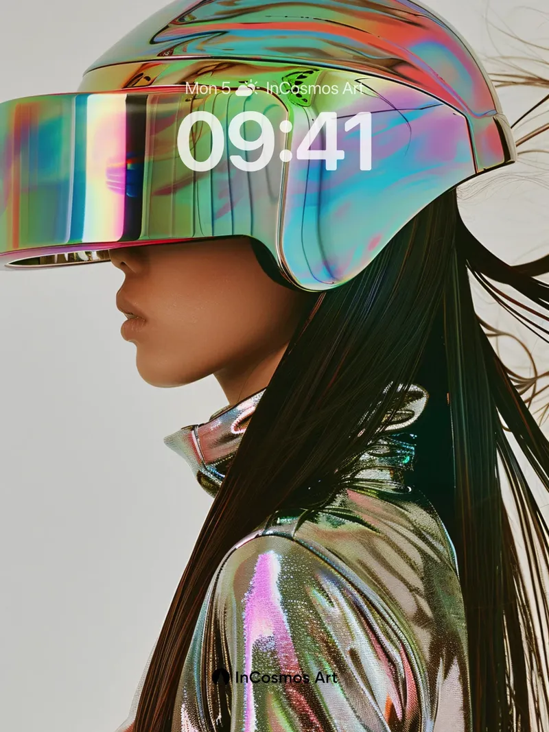 Holographic Future Wallpaper with Shimmering Light