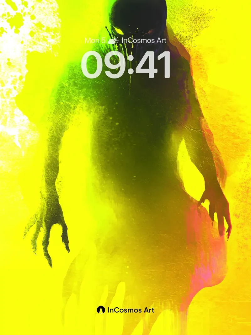 Neon Shadow Wallpaper with Dripping Light