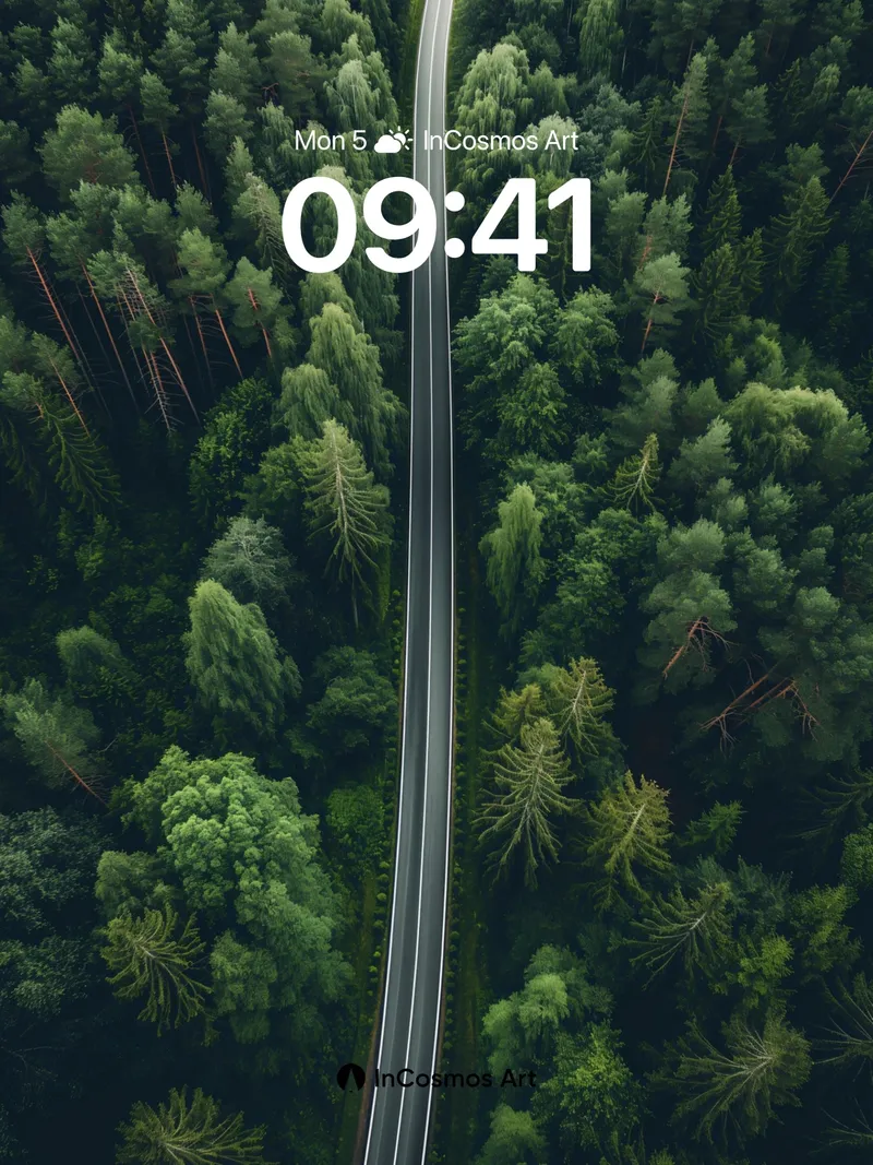 Silent Forest Path Wallpaper with Whispering Pines