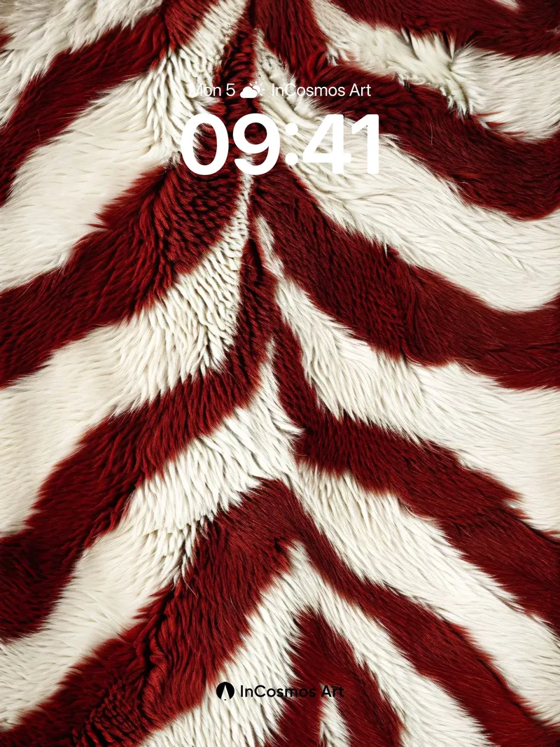 Velvet Zebra Stripe Wallpaper with Crimson Pulse