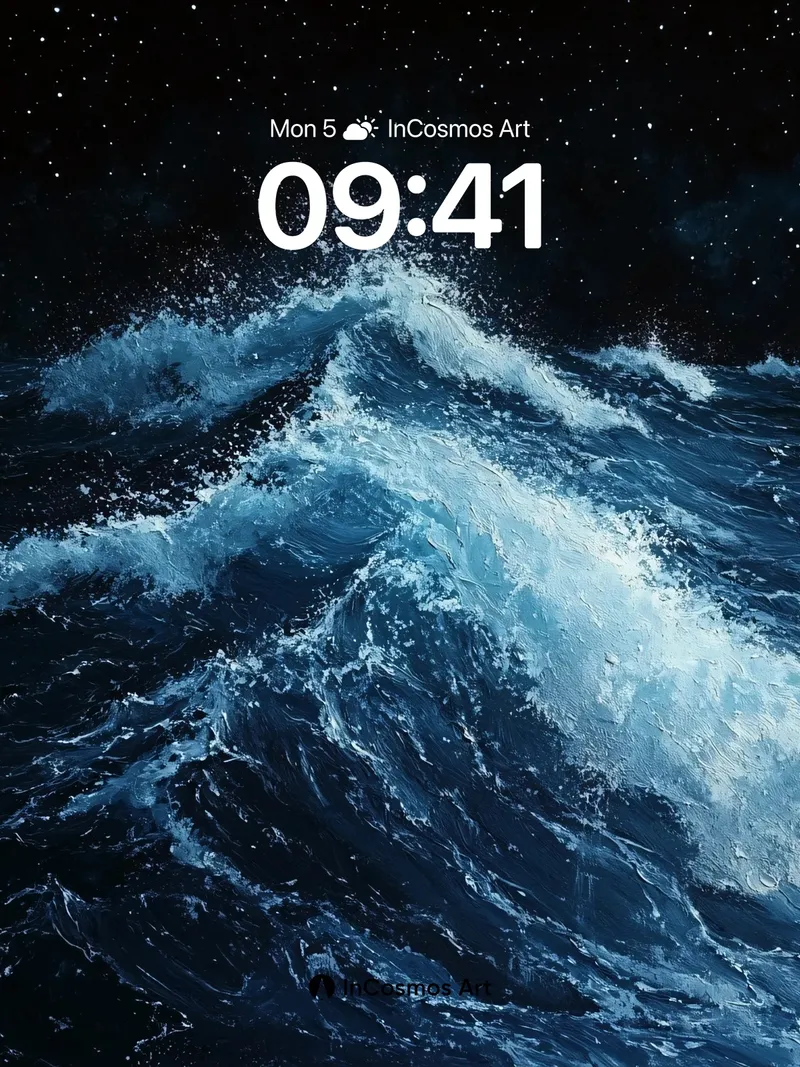 Cosmic Surge Wallpaper with Starlit Crest