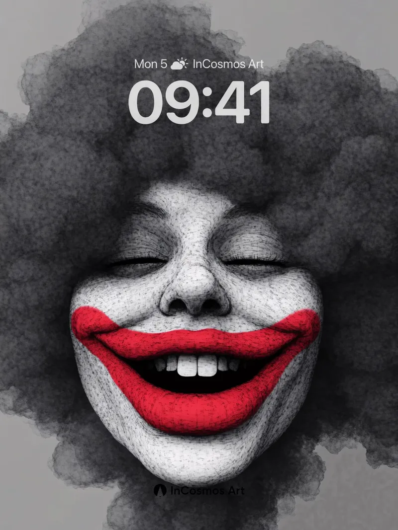 Smiling Smoke Wallpaper with Crimson Lips