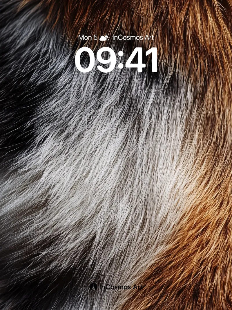 Whispering Fur Wallpaper with Golden Edge