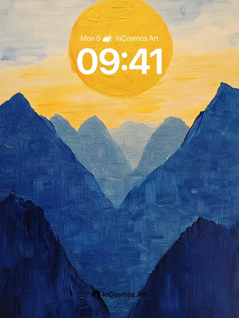 Golden Hush Wallpaper with Mountain Veils