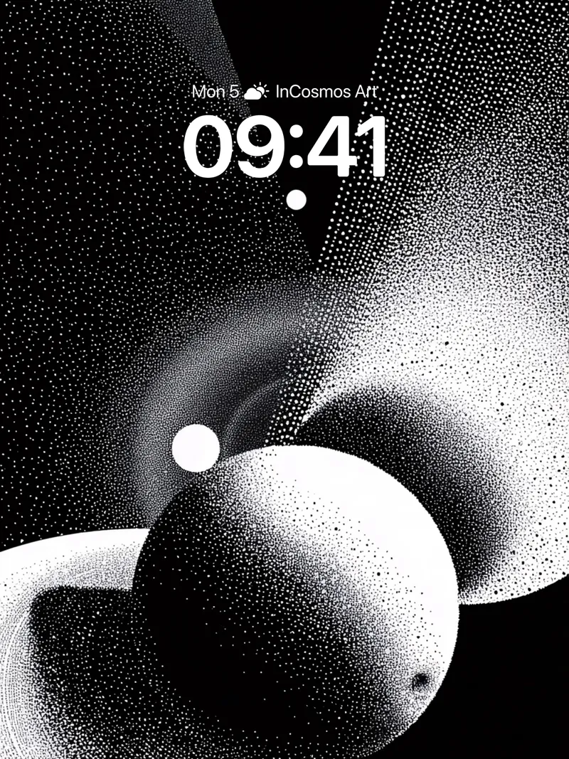 Void Echo Wallpaper with Dotted Cosmos