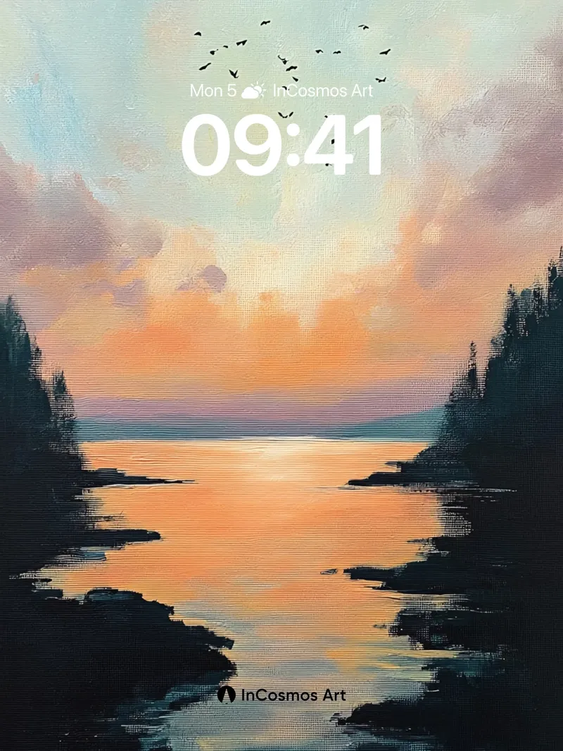 Serenity River Wallpaper with Flock of Flight