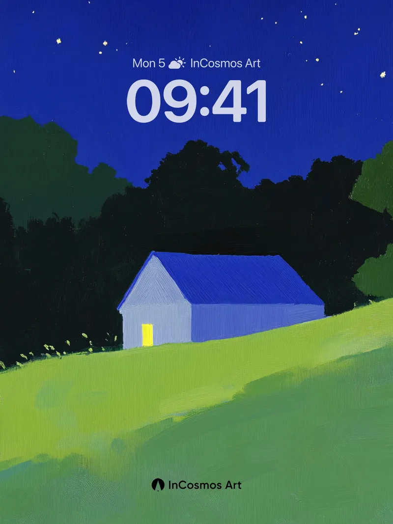 Stellar Silence Wallpaper with Midnight Barn