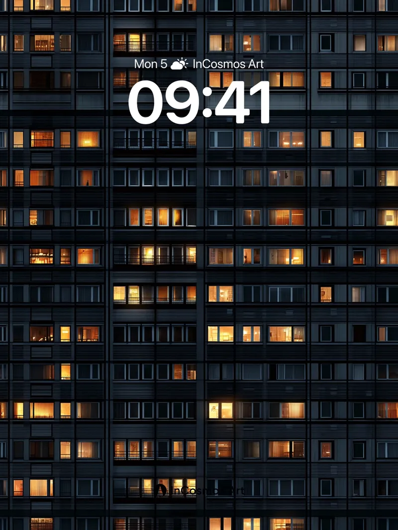 Quiet Grid Wallpaper with Warm Light Veins