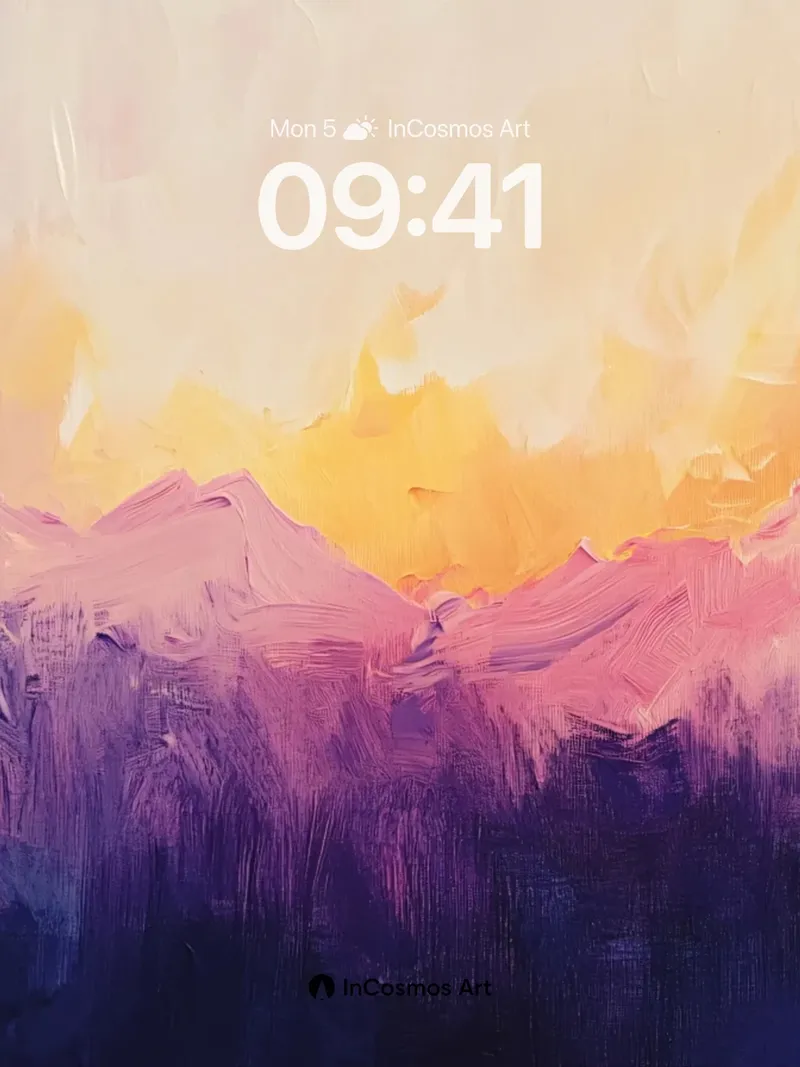 Crimson Horizon Wallpaper with Ethereal Peaks