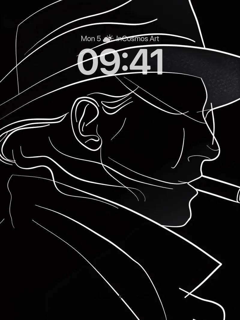 Silhouette Noir Wallpaper with Hidden Lines