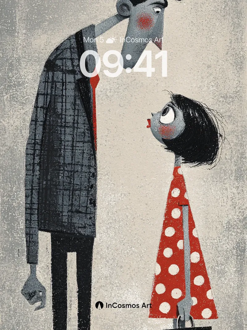 Whimsical Gaze Wallpaper with Polka-Dot Charm