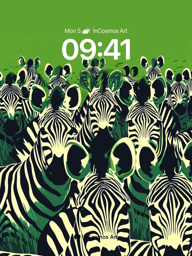 Electric Herd Wallpaper with Neon Stripes