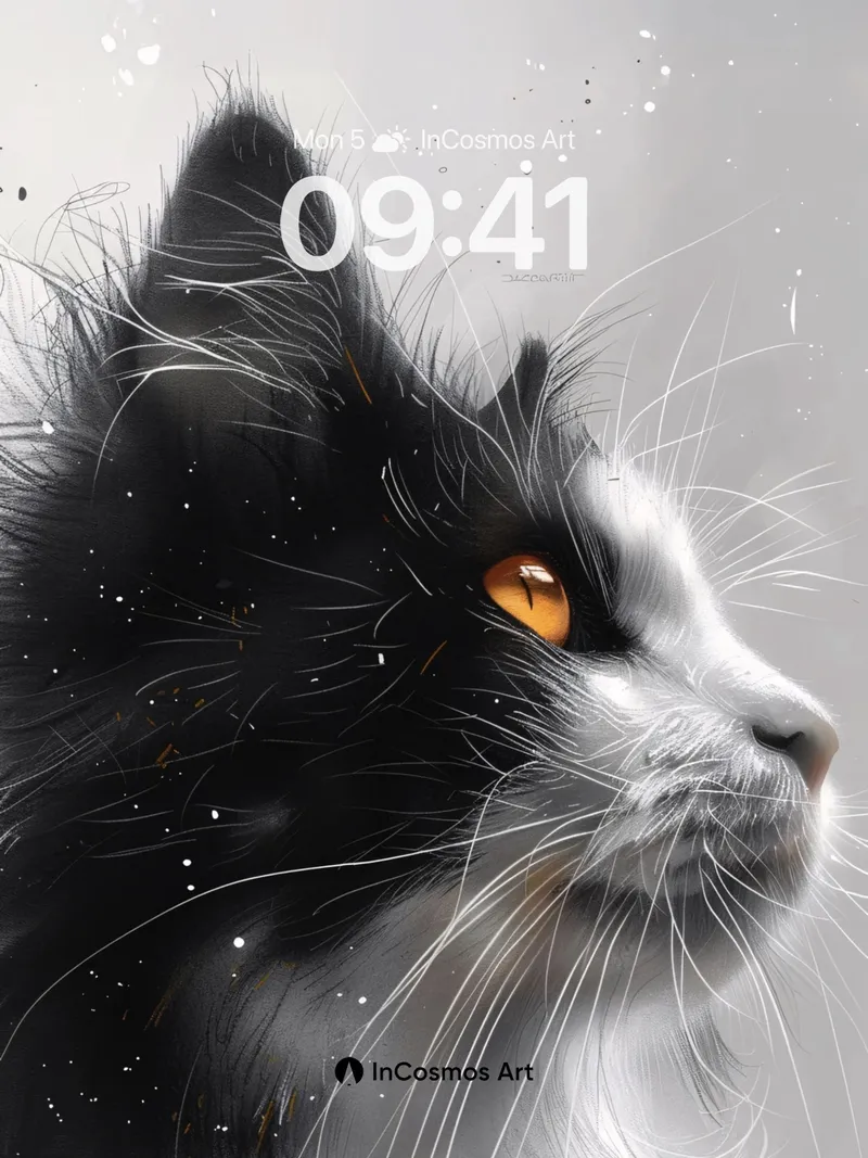 Stellar Gaze Wallpaper with Cosmic Fur