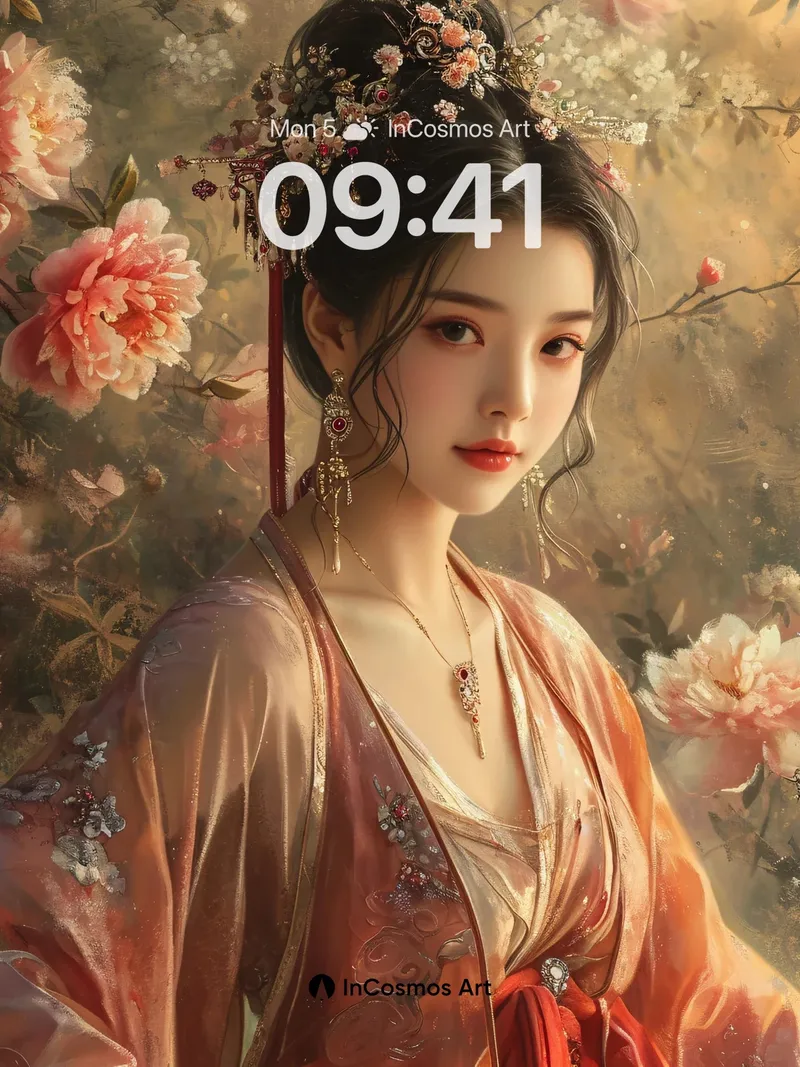 Serene Bloom Wallpaper with Petal-Drift Elegance