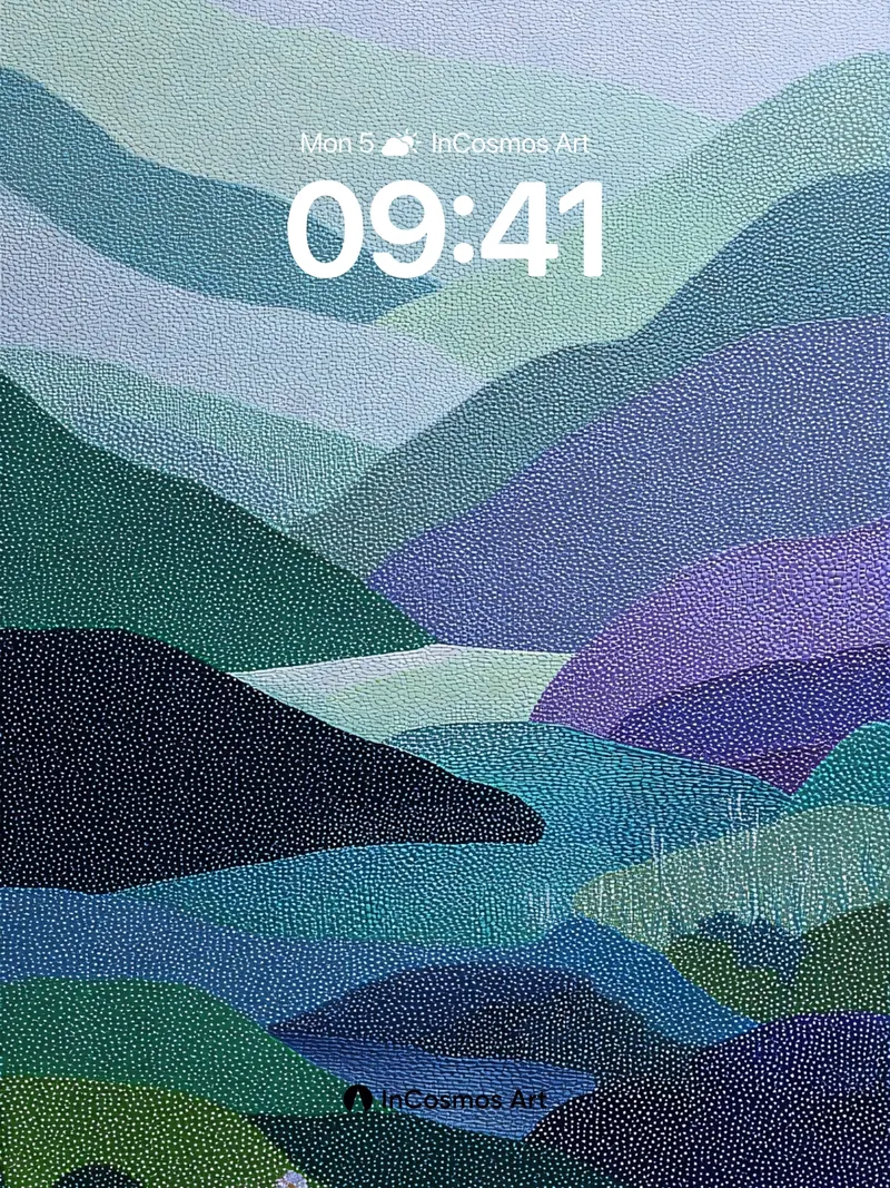 Misty Valley Wallpaper with Polka-Dot Veil