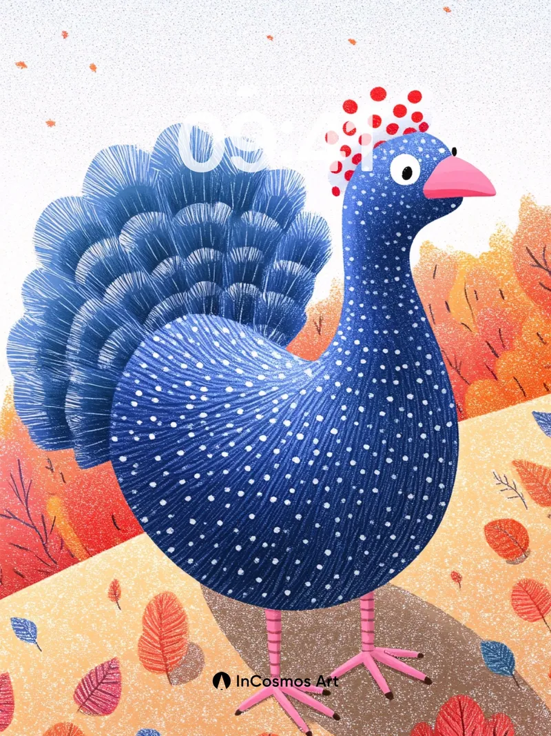 Whimsical Feathered Fantasy Wallpaper with Polka-Dot Charm