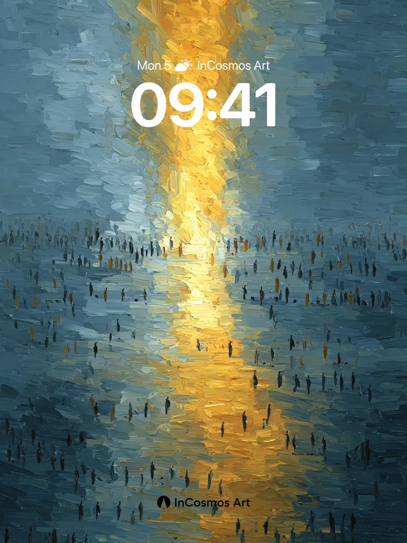 Golden Veil Wallpaper with Crowds of Silence