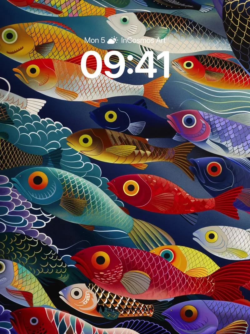 Luminous Abyss Wallpaper with Swirling Scales