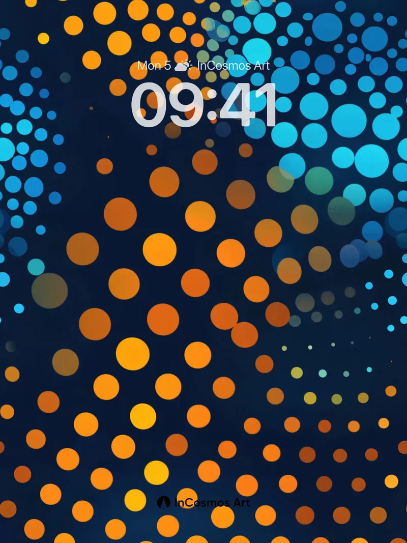 Cosmic Pulse Wallpaper with Floating Orbs
