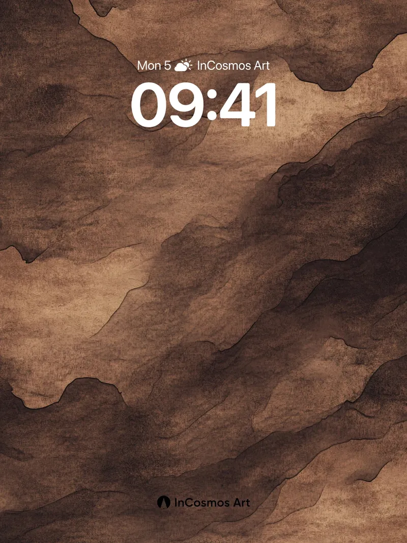 Earthy Veil Wallpaper with Ancient Ink Flow