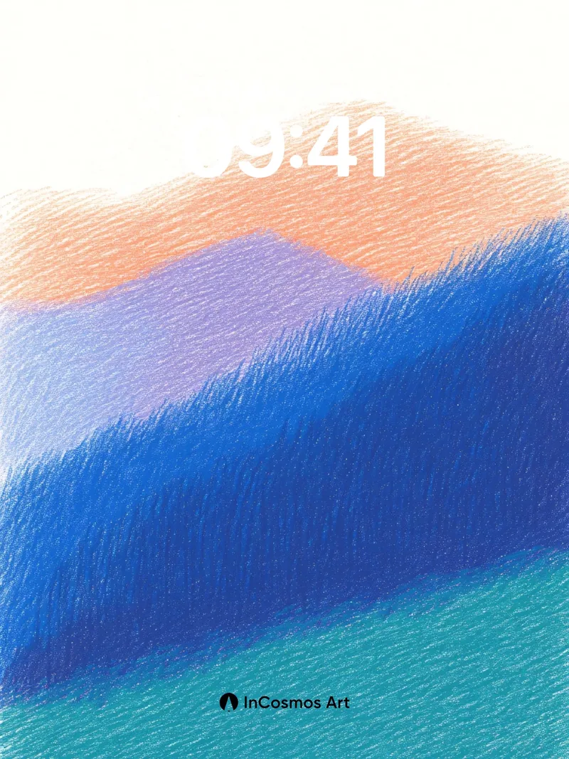 Serene Horizon Wallpaper with Textured Light Waves