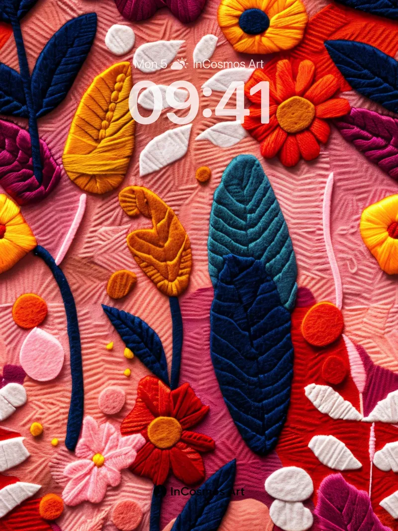 Velvet Garden Wallpaper with Embroidered Light