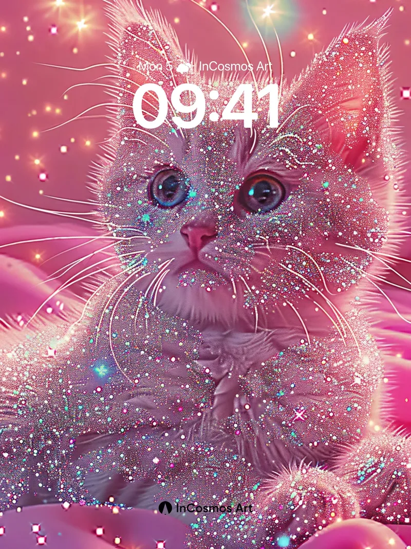 Stardust Whisker Wallpaper with Cosmic Fur