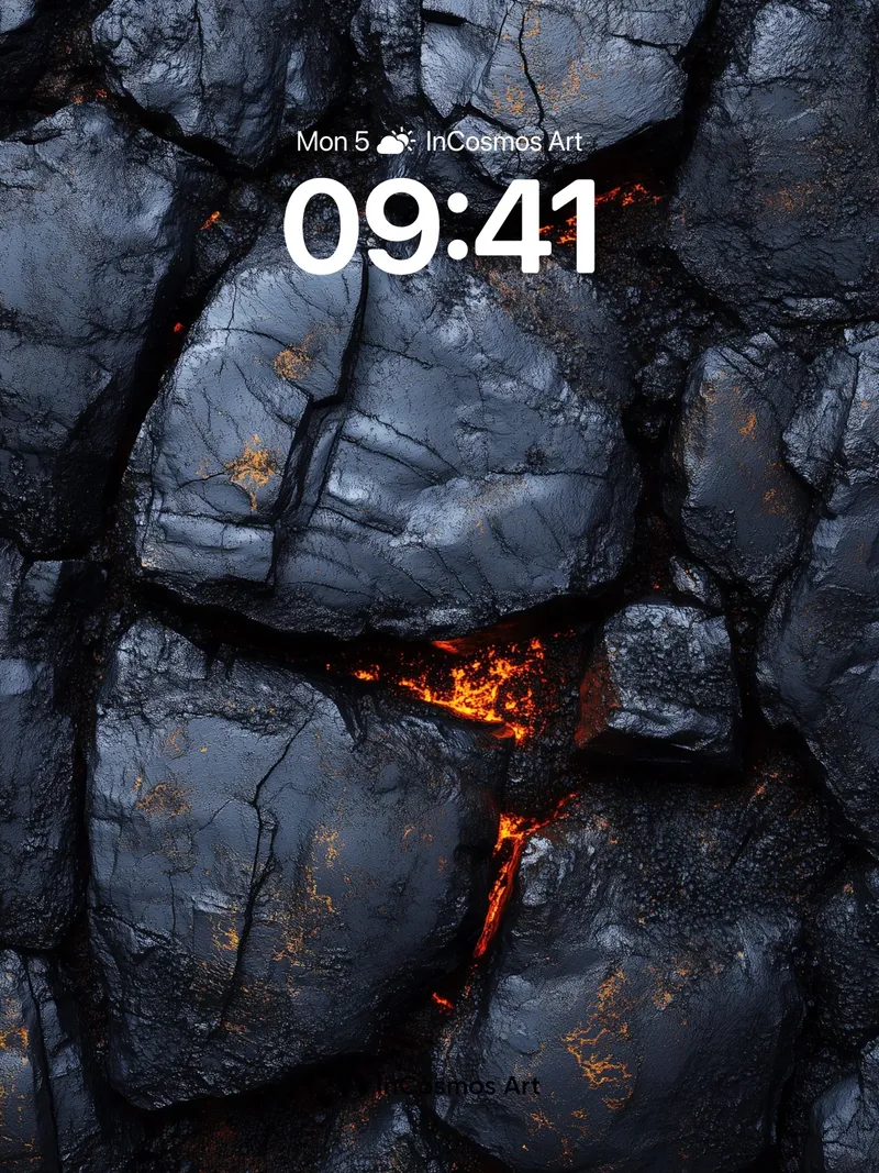 Obsidian Ember Wallpaper with Living Cracks