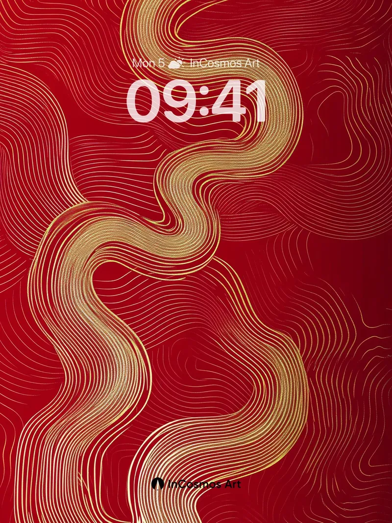 Golden Serpent Wallpaper with Crimson Veins