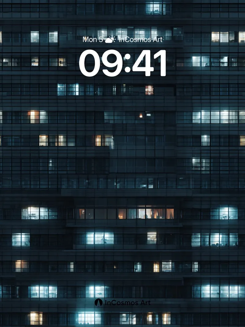 Night Pulse Wallpaper with Glowing Grids