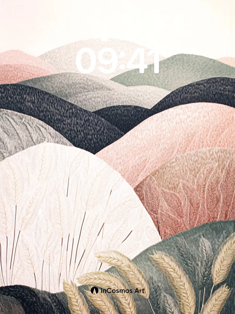 Whispering Fields Wallpaper with Embroidered Hills