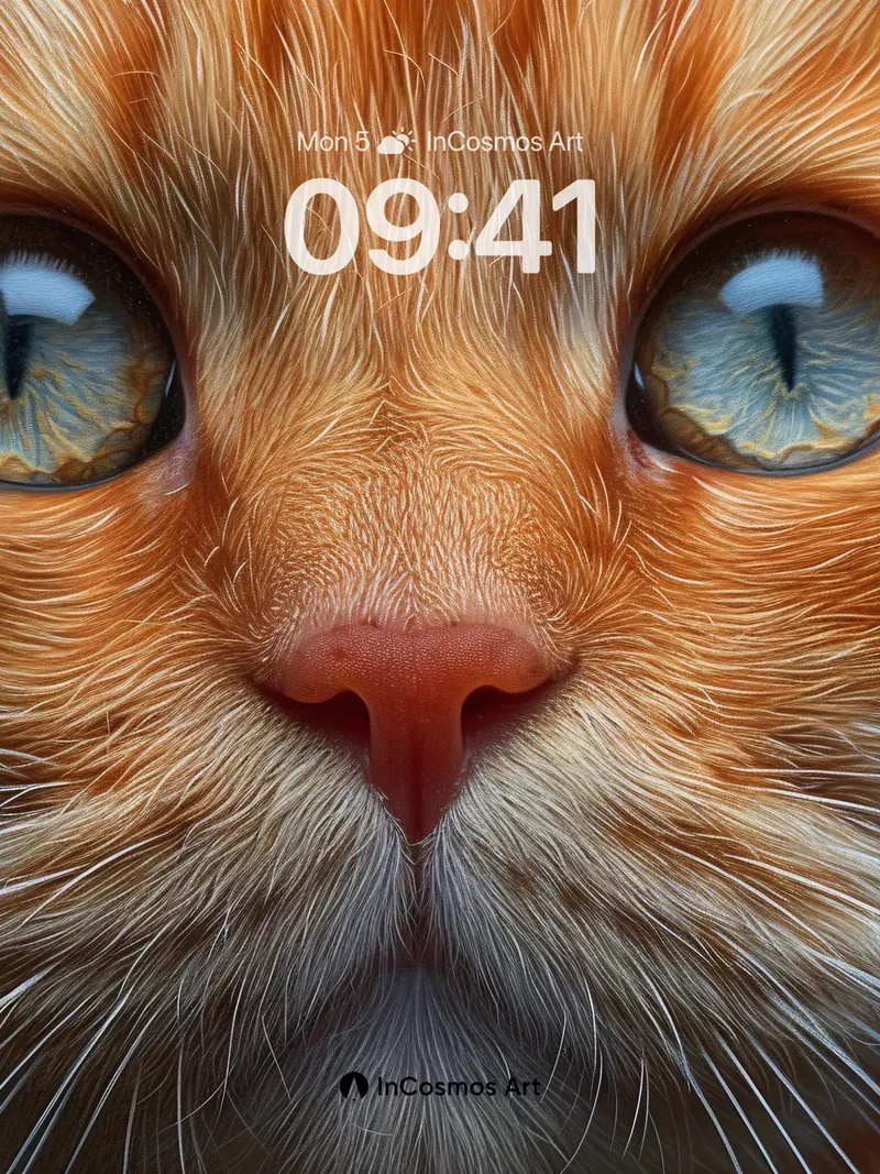Golden Gaze Wallpaper with Whiskered Depth