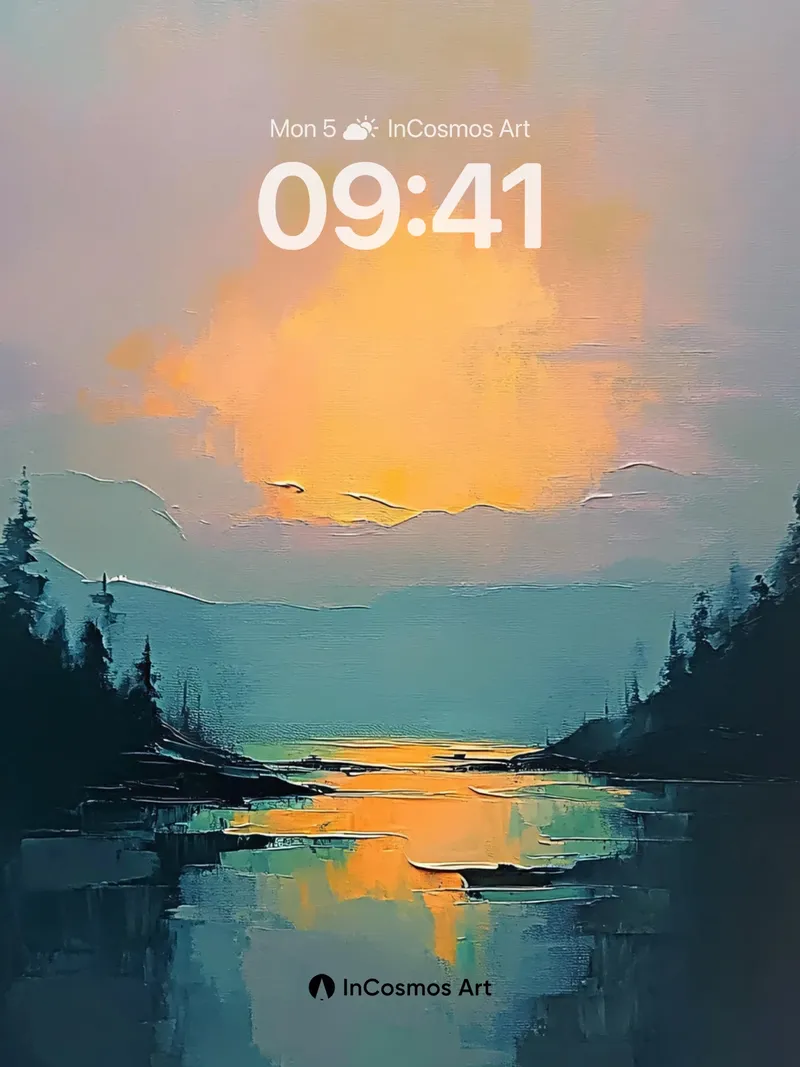 Serenity Lake Wallpaper with Golden Hush