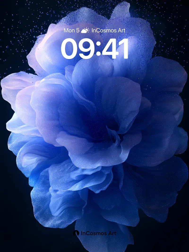 Cosmic Bloom Wallpaper with Starlit Petals