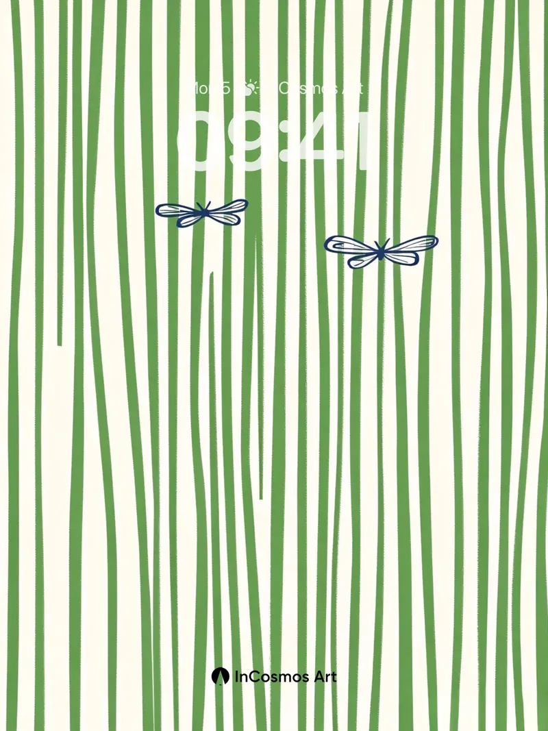 Whispering Reed Wallpaper with Fluttering Wings