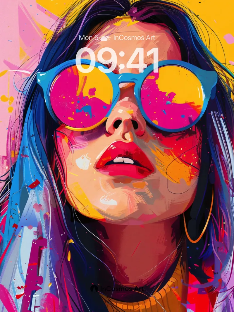 Neon Pulse Wallpaper with Color-Splashed Vision