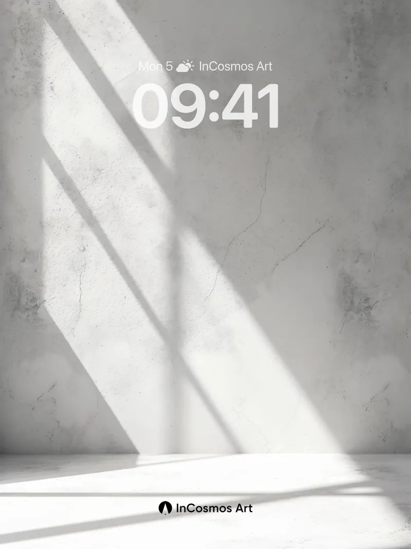 Silent Geometry Wallpaper with Sunlit Shadows