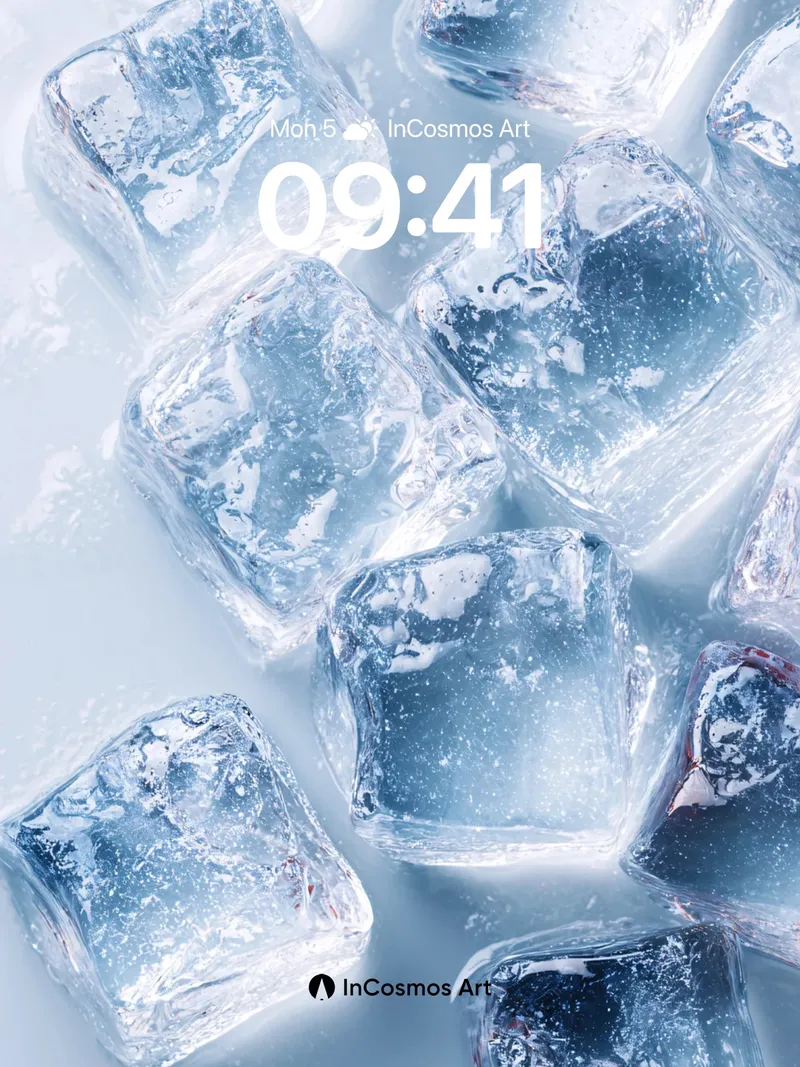 Crisp Frost Wallpaper with Ice Cubes