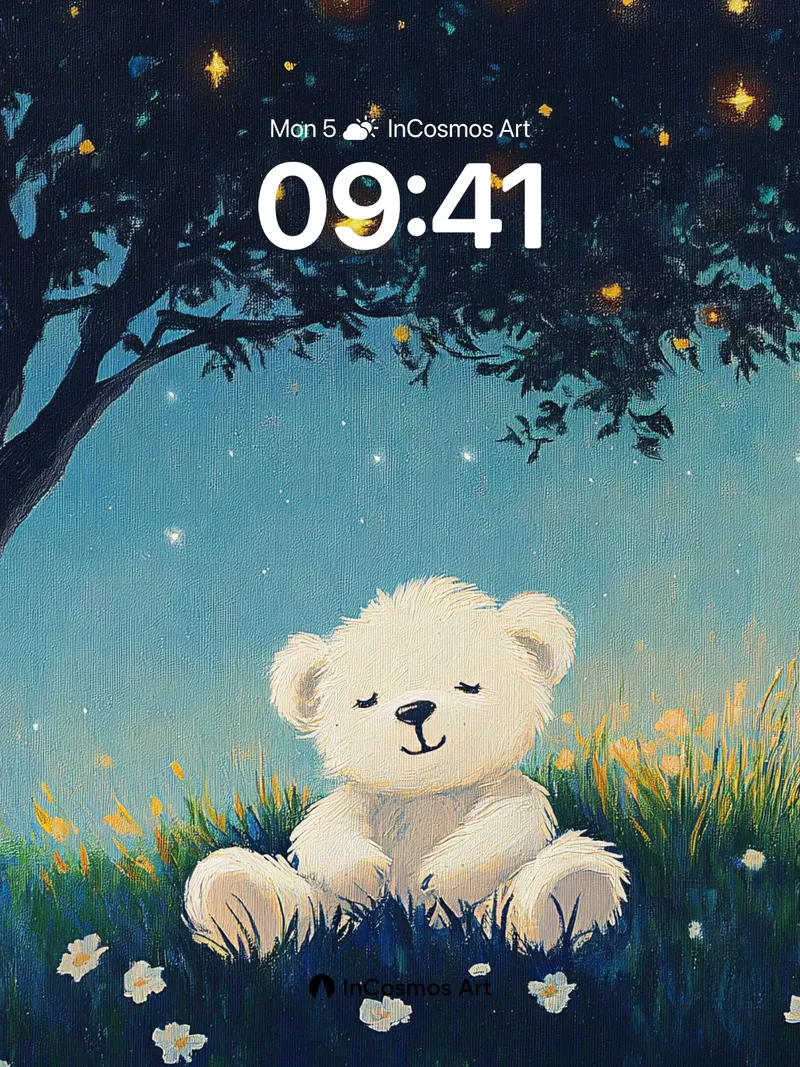 Starry Slumber Wallpaper with Whispering Flowers