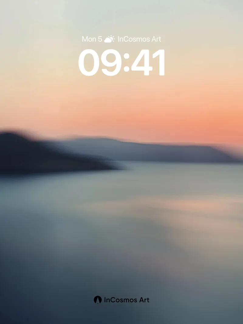 Serenity Horizon Wallpaper with Distant Peaks