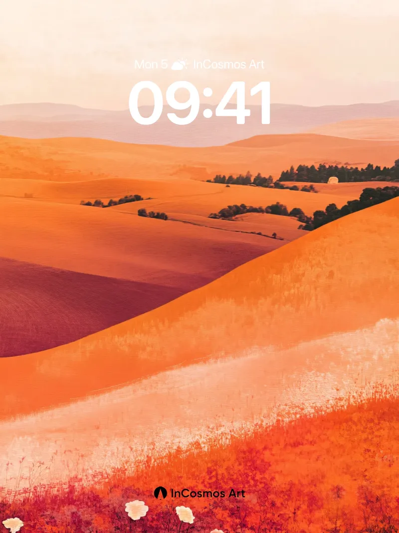 Crimson Dunes Wallpaper with Whispering Poppies