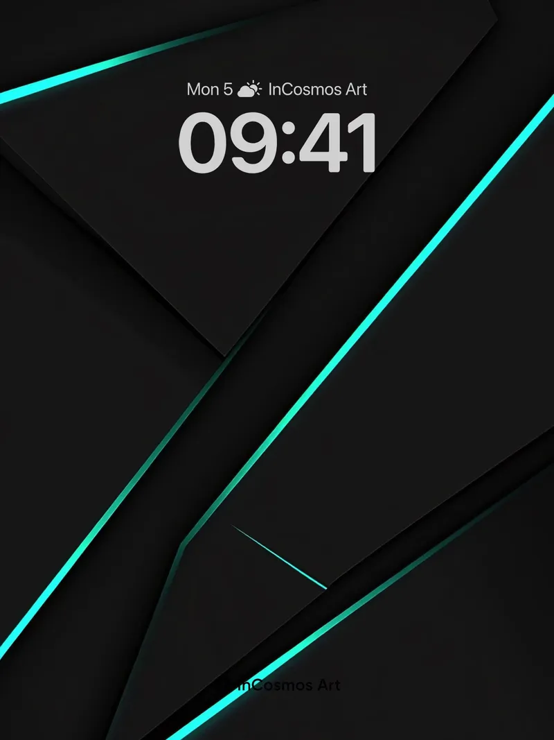 Neon Edge Wallpaper with Geometric Shadows