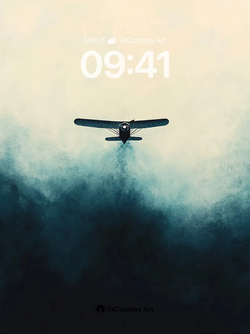 Solitary Flight Wallpaper with Smoke Veil