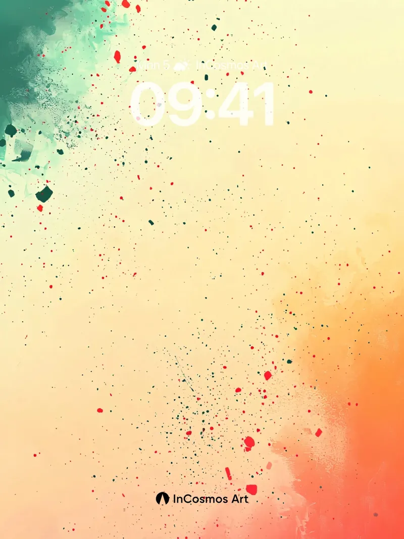 Whispering Ink Wallpaper with Floating Embers