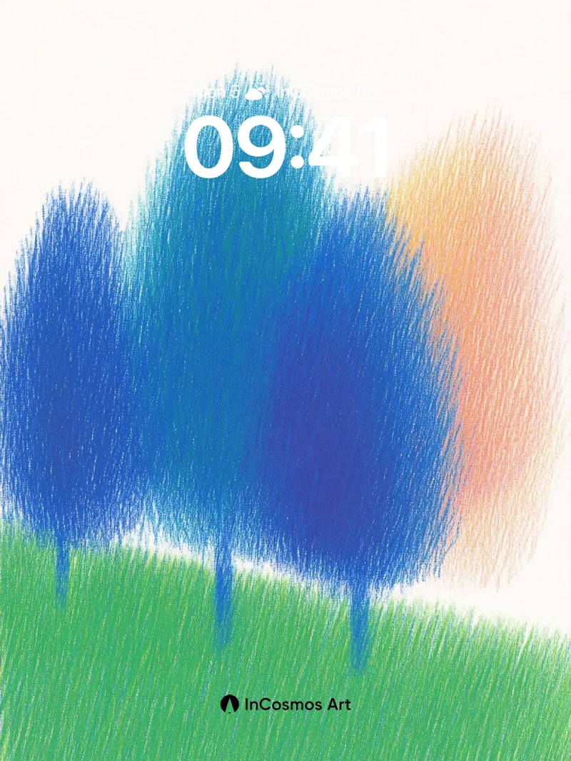 Whispering Blue Trees Wallpaper with Soft Light Hues