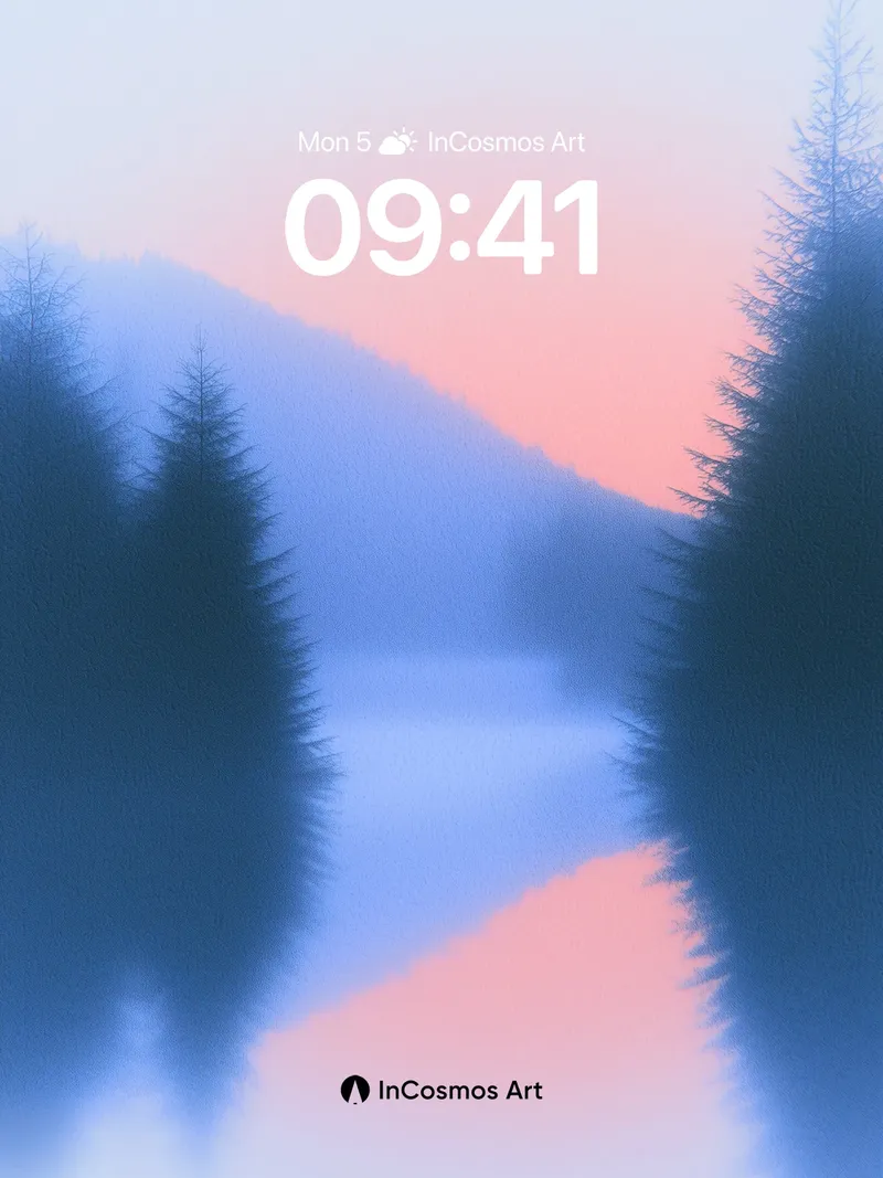 Serene Dawn Wallpaper with Misty Reflections