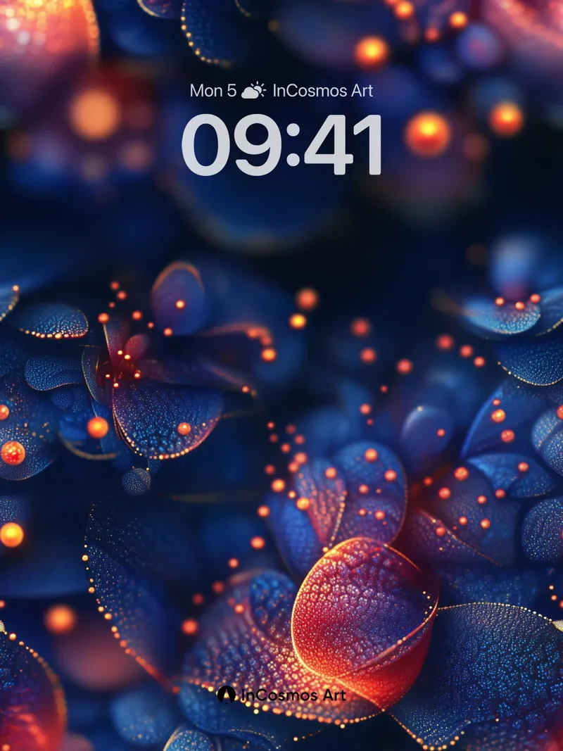 Luminous Bloom Wallpaper with Ember Petals