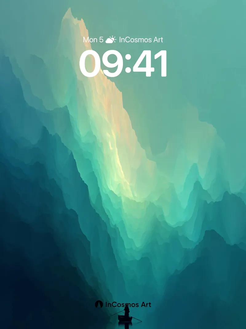 Ethereal Cavern Wallpaper with Floating Light