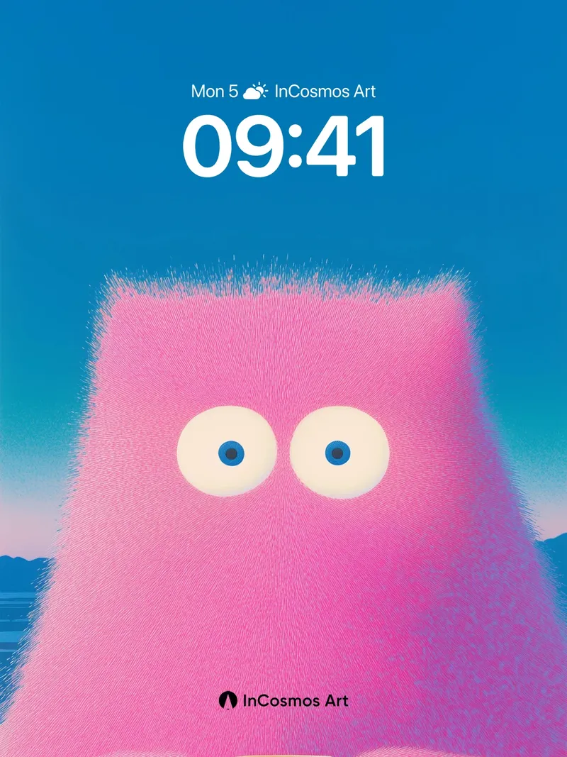 Soft Hush Wallpaper with Fuzzy Eyes